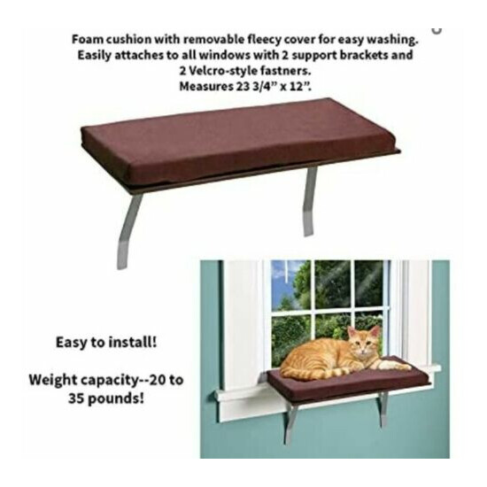 Pawslife Deluxe Window Cat Perch Lookout Removable Cover 24"Wx12"Dx11.5"H  image {4}