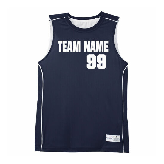 Custom Basketball Jersey Navy Blue Uniform Youth and Adult XS to 4X TeamJerseys image {1}