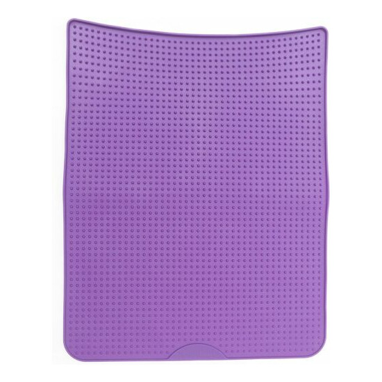 MESSY MUTTS - CAT SILICONE LITTER MAT - PURPLE image {1}