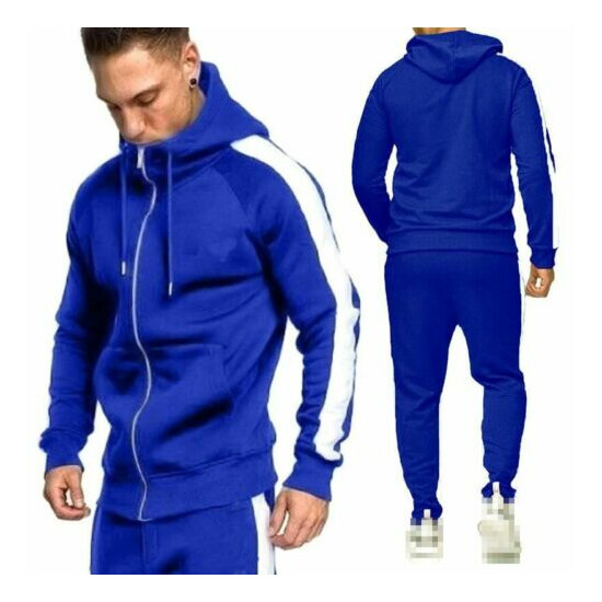 Men's Tracksuit Sport Suit Zip Hoodie Sweatsuit Sweatshirt Jacket Pant Set image {14}
