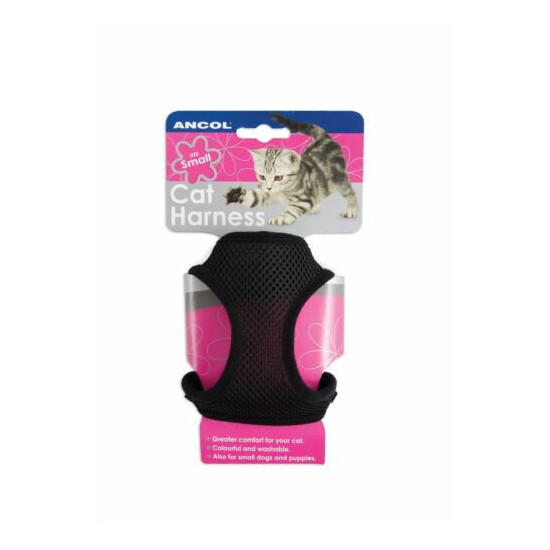Ancol Cat Walking Lead & Harness Soft Nylon Mesh Pink Black Small Medium Large image {4}