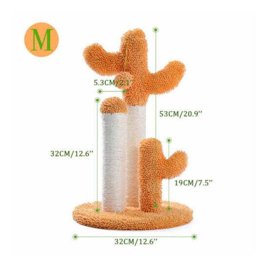 Cute Cactus Pet Cat Tree Toys with Ball Scratching Post for Cat Kitten Climbing  image {3}