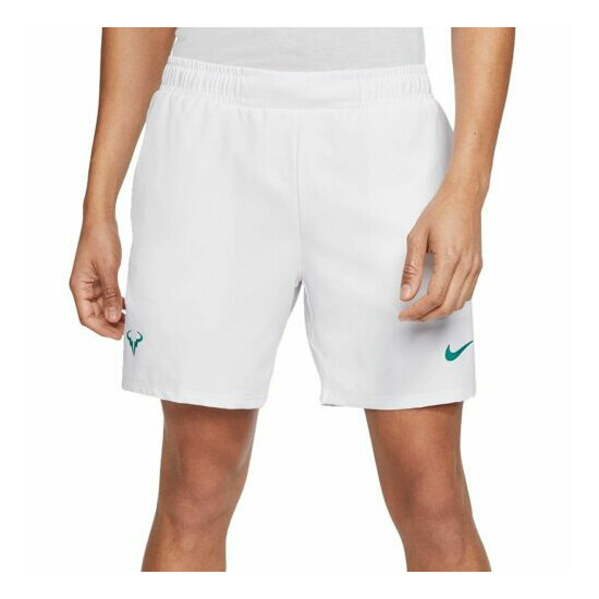 Mens 2XL XXL Nike Court RAFA Tennis Athletic Shorts Rafael Nadal White Green image {3}