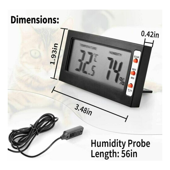 SimpleDeluxe Digital Thermometer & Hygrometer & Humidity Probe for Egg Incubator image {2}