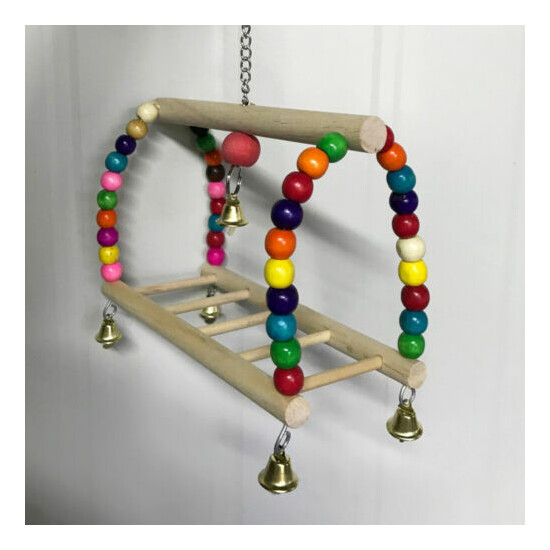 1PC Parrot Toy Funny Bridge Wood Beads Creative Cage Accessories for Bird Parrot image {8}