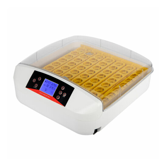 56-Egg Practical Fully Automatic Poultry Incubator with Egg Candler Temp Control image {1}