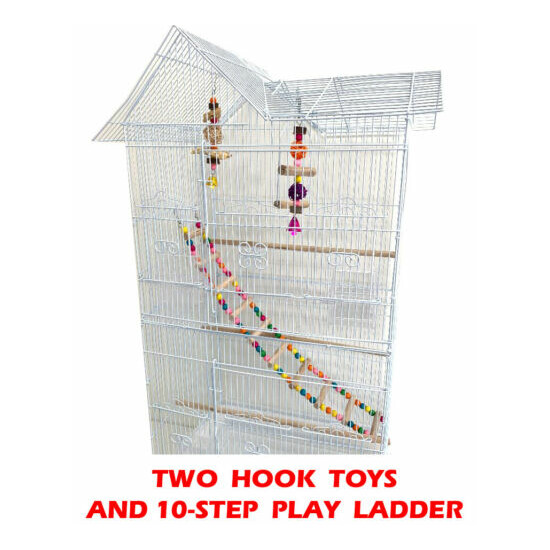 38" Bird Flight Cage With TOY Canary Parakeet LoveBird Cockatiel Finch Aviary  image {2}