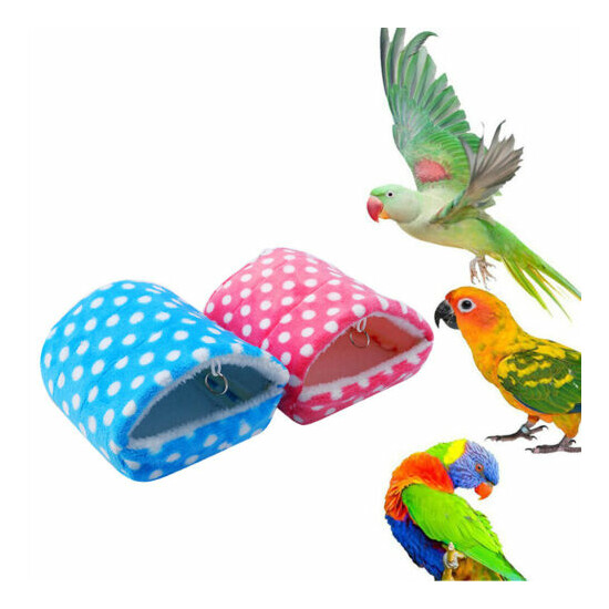 Cotton Pet Bed Triangle Hammock Parrot Soft House Warm Hut Nest for Birds image {1}