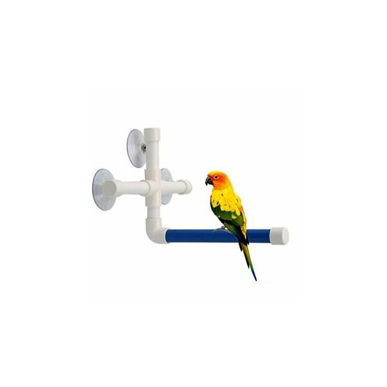 (3 Suction Cups1) Bird Parrot Stand Perch Shower Perch Standing Toy Portable image {1}