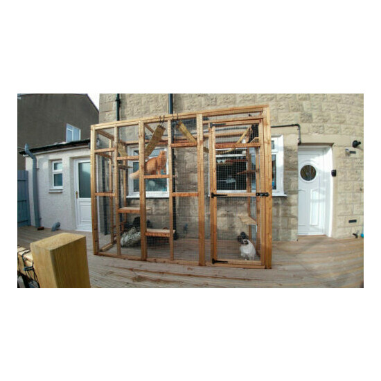 Catio Cat Lean to 8ft x 4ft x 7.5ft Secure Safe Garden Pet Run Accessories 1/2x1 image {5}