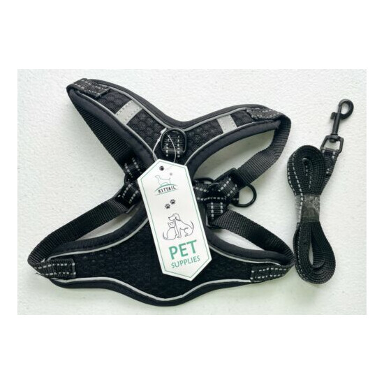Kittail Harness Black Size S No Pull Adjustable Straps with Leash image {1}