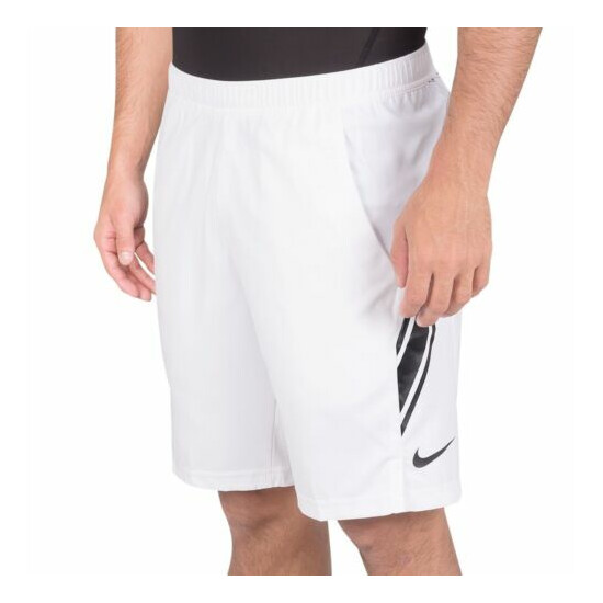 Men's Nike Dry 9" Tennis Shorts White Athletic Training 939265-101 Size XL image {1}