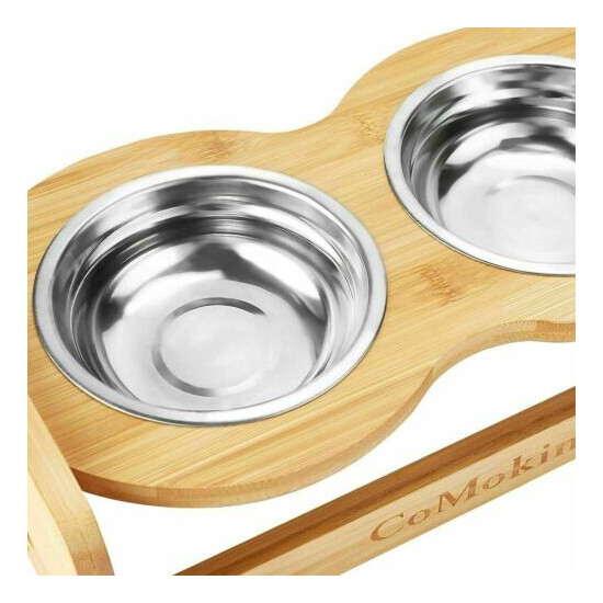 Adjustable Elevated Raised Pet Dog/Cat Feeder Bowl Food Water Stand+2 Bowls h 23 image {5}