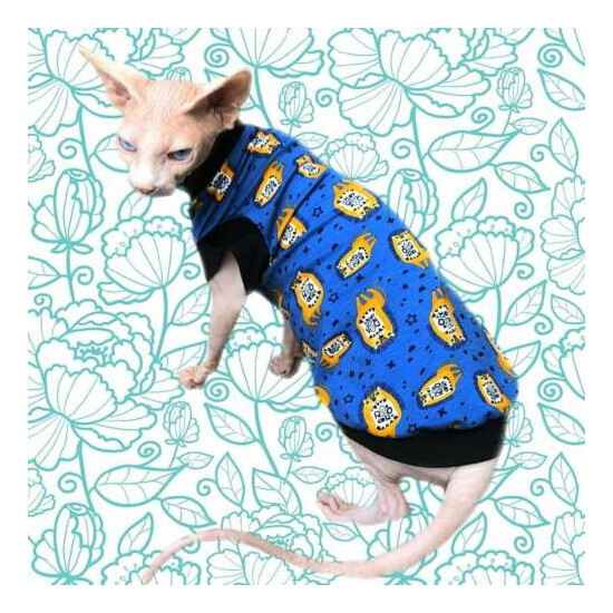 Sphynx Cat Shirt Blue Lion Print - Clothes Clothing Sweater Coat Vest Jumper  image {1}
