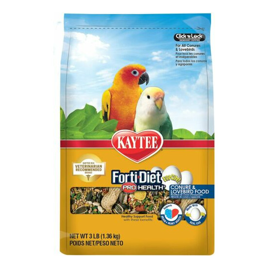 Kaytee Forti-Diet Pro Health Egg-Cite Conure & Lovebird Food 3-Lb Bag image {1}
