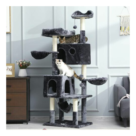 68 inches Multi-Level Cat Tree Cat Tower Condo Pet Play House for Large Cats image {3}