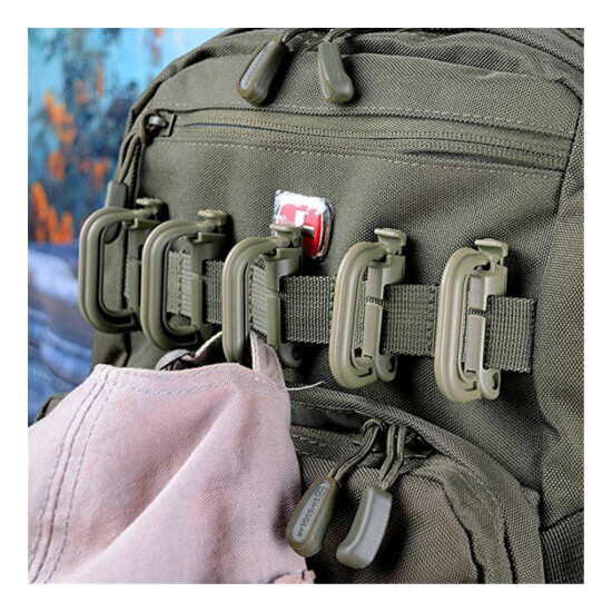 10 Pcs Multipurpose D-Ring Grimloc Locking for Molle Webbing with Zippered Pouch image {14}
