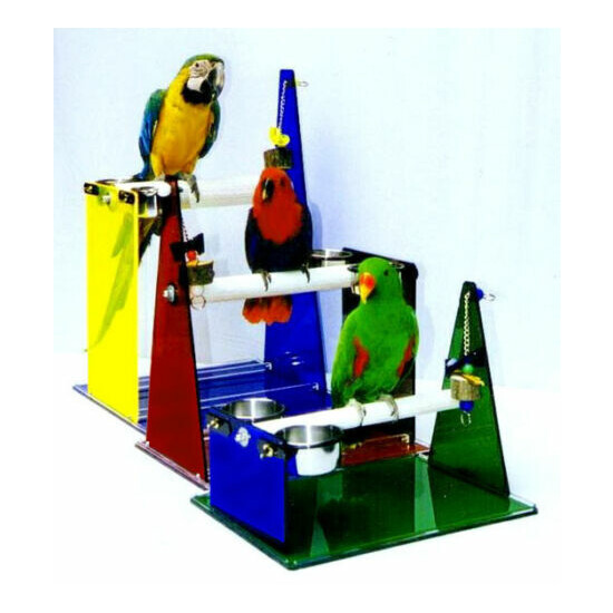 BEST Parrot Bird PERCH 3/4 x 5 inch indestructIble textured stone trims nails image {4}