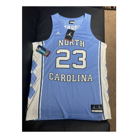 Nike UNC North Carolina Stitched Michael Jordan Jersey Valor Blue Men's: Large image {1}
