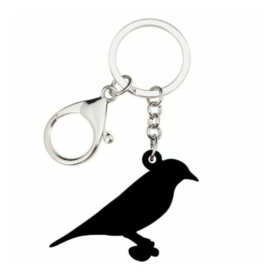 Acrylic Goldfinch Bird Keychain Ring  image {3}