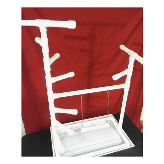 42" Tall 1" PVC Macaw Perch \ Stand \ Swing \ Play Gym w Pan **FREE SHIPPING!**  image {4}