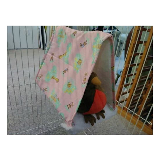 Washable Bird Hammock Tent - Pink with Giraffes and Monkeys image {3}