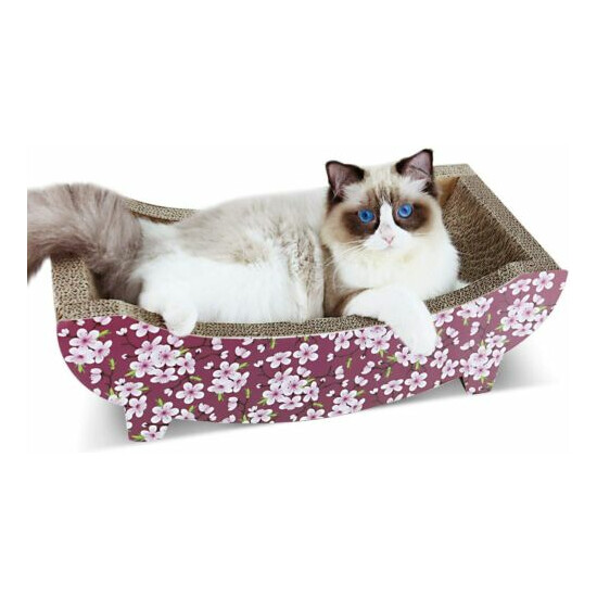 ScratchMe Cat Scratching Post Lounge Relaxing Bed Cat Scratcher Cardboard Play image {1}
