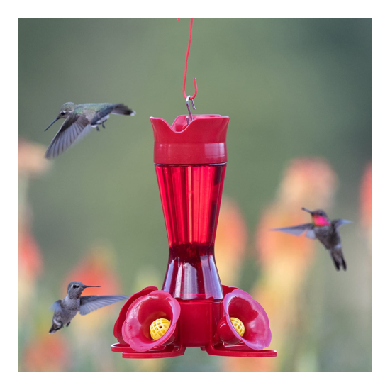 Pinch Waist Plastic Hummingbird Feeder 8-Ounce Plastic Red NEW image {2}