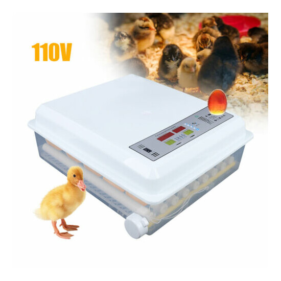 64 Egg Digital Egg Incubator Hatcher w Temperature Controller Automatic Turning image {1}