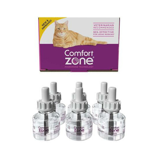 6-PACK Comfort Zone Feliway 48 ml REFILL for Diffuser Cat Behavior Stress Relief image {1}