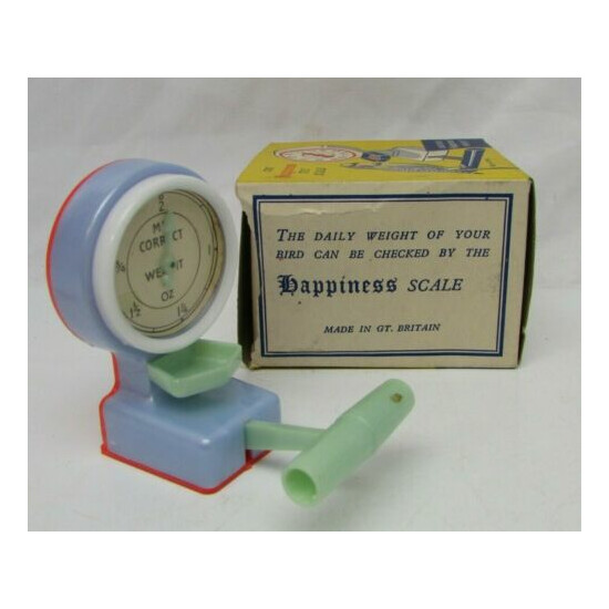 Rare Vintage The Happiness Bird Cage Toy Scale w/ Feeder NOS New 1950s 60s Blue image {2}