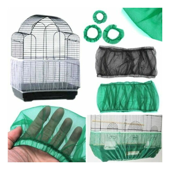 Nylon Mesh Bird Cage Cover Cloth For cleaning Seed Catcher For Parrot Birdcage image {1}