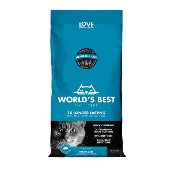 World's Best Cat Litter, Multiple Cat Lotus Blossom Scented, 32 Pounds image {1}