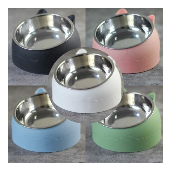 Pet Dog Cat Food Bowl Water Bowl Feeder Dish Elevated Stand Bowls* image {2}