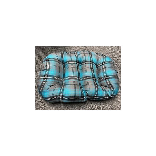 XL EXTRA LARGE teal tartan Cotton Dog Cat Bed Cushion For Inside Basket UK Made image {1}