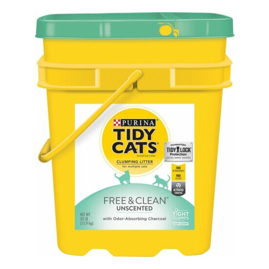 Tidy Cats Free & Clean Unscented Clumping Clay Cat Litter 70 lb (2 pack of 35lb) image {2}