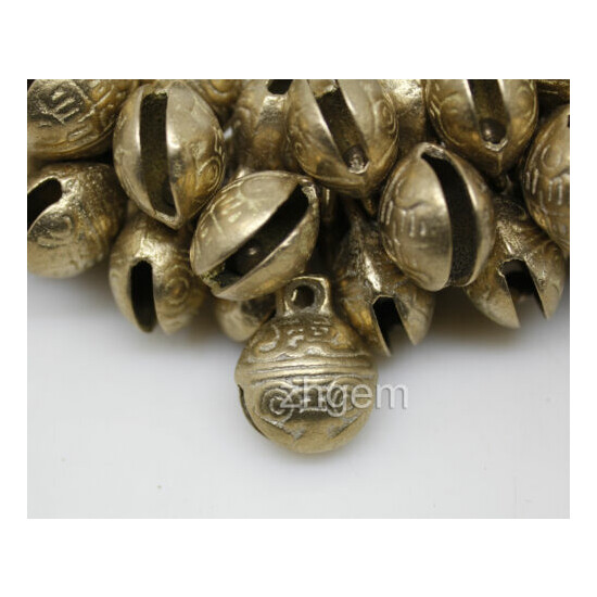 100 pcs Brass Collars Bells Craft Toys Pets tiger's head Christmas 17mmX21mm image {3}