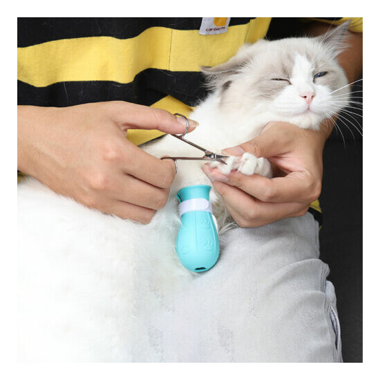 Cat foot cover pet anti-scratch and bite silicone cover pet bath paw co~Z7 image {3}
