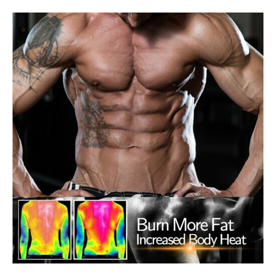 Men's Neoprene Weight Loss Sauna Sweat Vest Waist Trainer Tank Shaper Workout US Thumb {7}