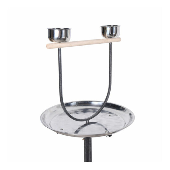48" Bird Parrot Play Stand Cockatoo Gym Perch Pet Feeder with Bowl & Wheels USA image {3}