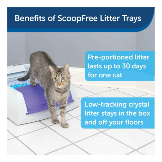 ScoopFree Self-Cleaning Cat Litter Box Tray Refills - Non-Clumping Crystals image {3}