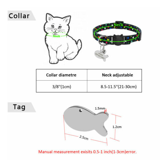 Flowers Print Nylon Personalized Safety Breakaway Cat Collars with Bell Engraved image {2}