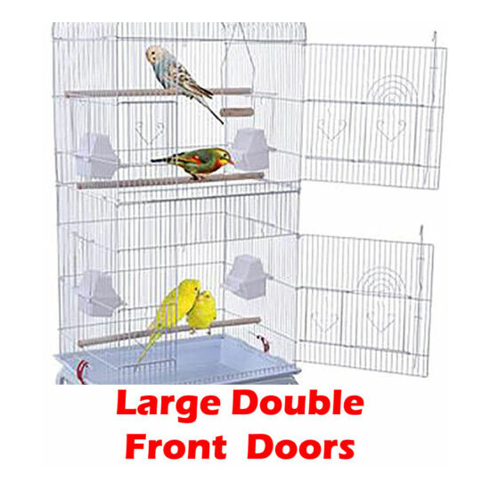 65" Large Deluxe Roof Top Bird Cage W/Stand Canary Parakeet Cockatiel LoveBird image {4}