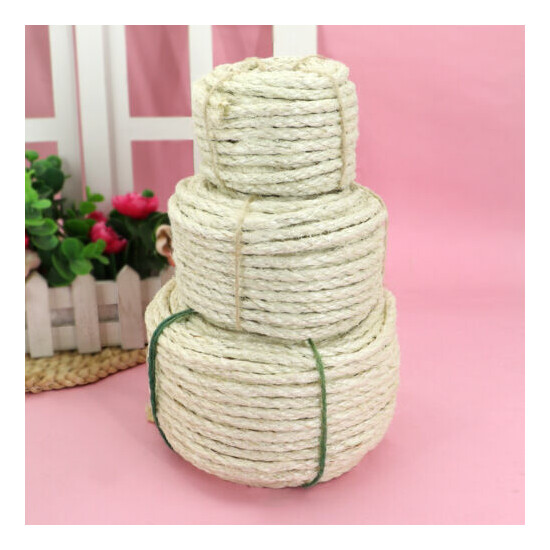33/66/164ft Natural Sisal Rope for Cat Scratcher Pet Cat Tree Cradle Bed Protect image {7}