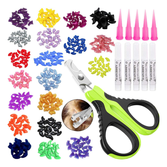 Glitter Cat Kitten Nail Caps Soft Claws Nail Covers With Cat Nail Clippers S image {1}