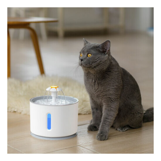 Cat Water Fountain 2.4L LED Pet Fountain Automatic Drinking Water Dispenser image {3}