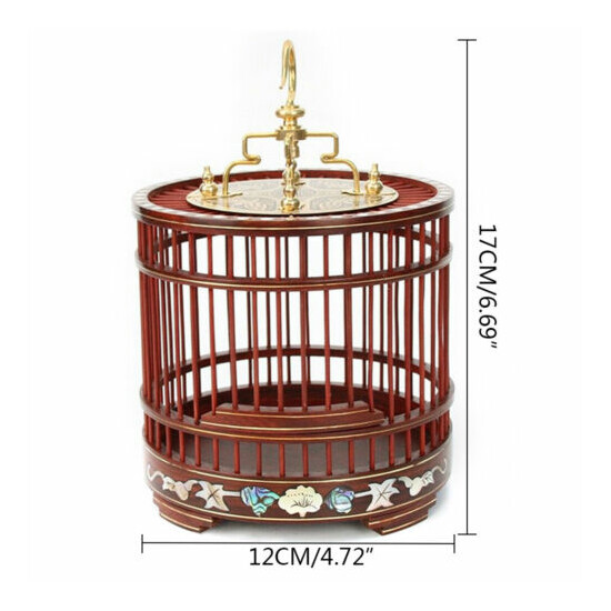 Hand Crafts Red Sandalwood Cage Grasshopper Insect Cricket Cage Container Gifts image {2}