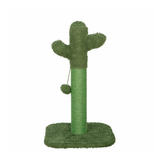 Cat Scratching Post Cactus Cat Scratcher with Scratching Poles Dangling Ball image {3}