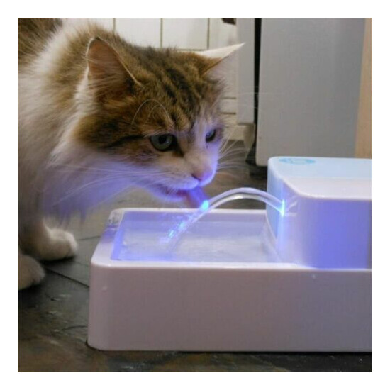 1.8L Automatic Cat Water Fountain 12V Safe Pet Drinking Filter Bowl With LED+UV image {1}