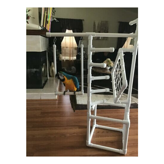 54" Tall Climber W Swing 1" PVC Macaw Perch \ Stand \ Play Gym FREE SHIPPING!  image {2}